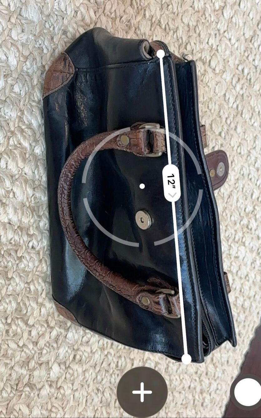 Vintage Brahmin black Leather Satchel Bag Croc Embossed Top Handle Handbag, quie - Picture 12 of 13